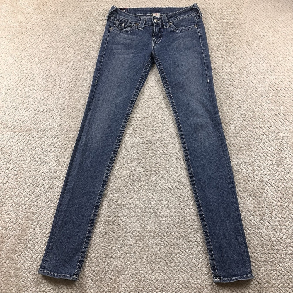 True Religion Skinny Jeans Women's 28 Julie Y2K Denim Low Rise Made in USA